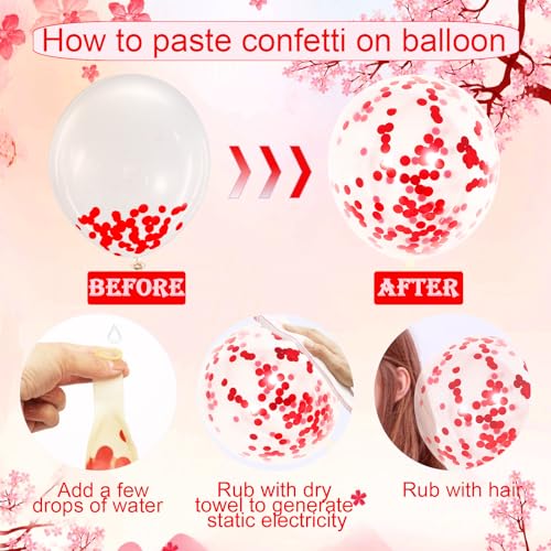 Red Balloons, 50 Pcs 12 In Birthday Party Decorations for Girls, Happy Birthday Decor with Red and White Balloons