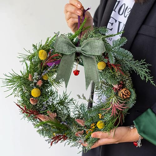 Hiswan Burlap Wired Ribbon 1.5 inch Wide 10 Yards Sage Green Burlap Rustic Jute Ribbons for Crafts Wreath,Weeding, Christm...