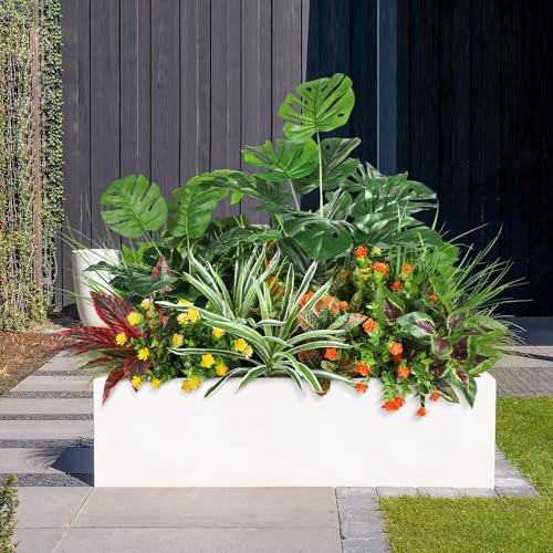 Ouddy Decor 18 Pcs Artificial Plants Outdoor, Fake Boxwood Plants UV Resistant Artificial Flowers Greenery Stems Faux Shru...