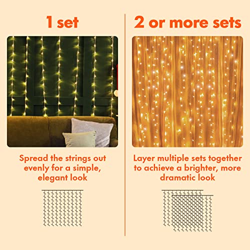 Twinkle Star 300 LED Curtain String Lights, 8 Modes Plug in Fairy Lights for Bedroom,Wedding,Party,Birthday, Hanging Twink...
