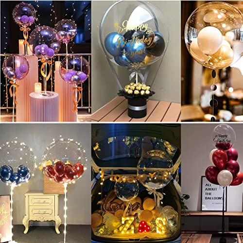 Bobo Balloons, 25 pack Pre Stretched 24 inch Helium/Air Large Clear Balloons for Stuffing, Beautiful DIY Bubble Balloon De...