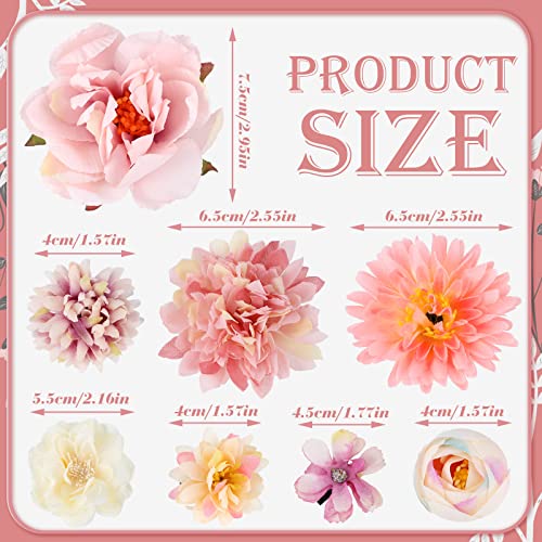 BBTO 21 Pcs Flower Hair Clip Rose Hair Clips Barrettes for Women Flower Accessories Boho Bride Claw Clip Hairpin Brooch Pi...