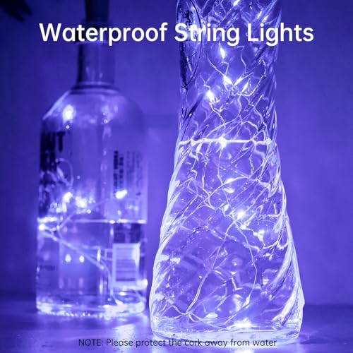 Aluan Wine Bottle Lights with Cork, Christmas Lights 10 Pack 20 LED Mini Fairy String Lights, Waterproof Battery Operated ...