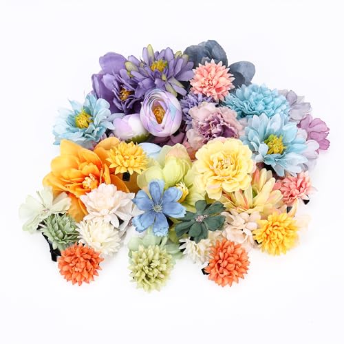 KorViSHOW 41 Pieces Flower Hair Clip Set Floral Pins for Women Girls Bride Handmade Flower Hair Aaccessories for Weeding(Y...