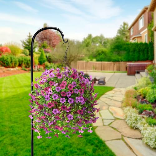 ZFProcess Artificial Hanging Flowers for Outdoors Spring Decoration, 2PCS Silk Fake Daisy Realistic Outdoor Flowers UV Res...