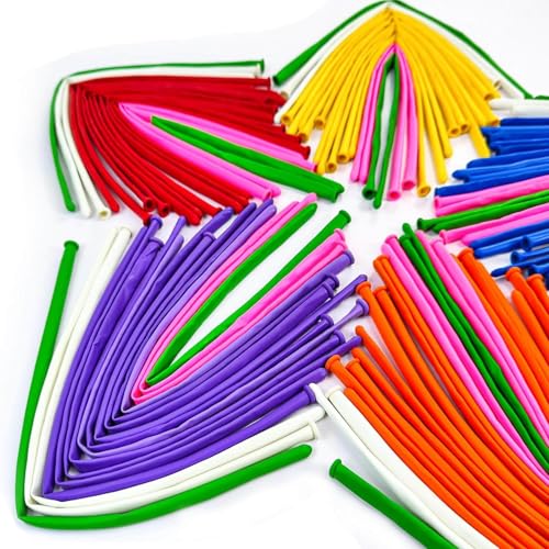ASIYUHY 260 long balloons 100 Pack Twisting Animal Balloons Assorted Color Thickening Latex Modeling Long Magic Balloons f...