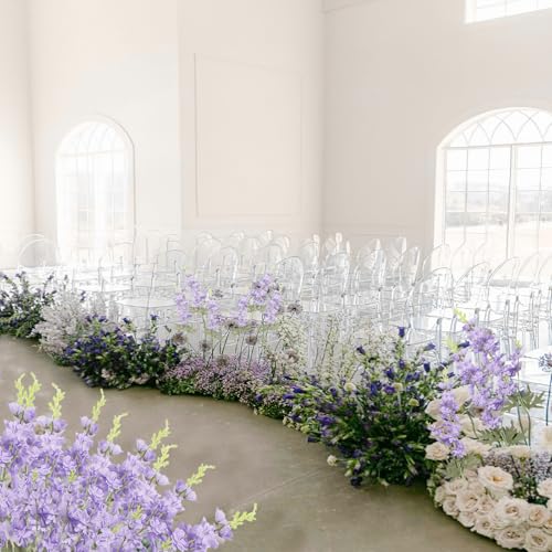 GhuaH 4Pcs Purple Delphinium Artificial Flowers 33.5" Silk Flowers Bulk Larkspur Artificial Flower Long Stem Fake Delphini...