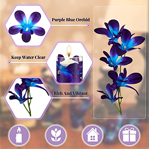 Canlierr 32 Pieces Blue Purple Faux Flowers Blue Orchid Flower Vase Fillers Faux Purple Orchid Wedding Table Centerpieces ...