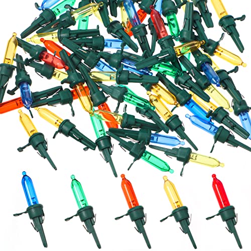 Honoson 60 Pieces LED Replacement Christmas Bulb 3v Waterproof LED Lights Bulbs Bulk for Christmas Tree Decorations Xmas I...