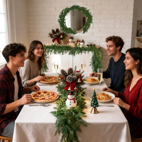 1 Pc 6 Ft Artificial Norfolk Pine Garlands, Christmas Garland,Real Touch Winter Pine Garland, Green Artificial Greenery Ga...