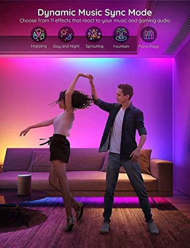 Govee 100ft RGBIC LED Strip Lights, Smart LED Lights Work with Alexa and Google Assistant, LED Lights for Bedroom WiFi App...