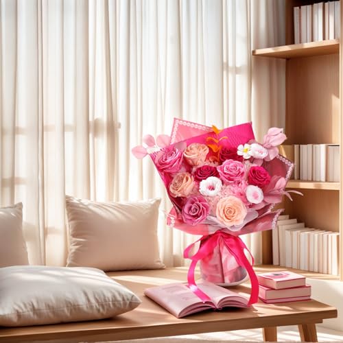 Lovenfold Flowers for Delivery Preserved Flowers Bouquet 12 Roses Mixed Bouquet,Birthday Flowers Rose Gifts for Women Mom ...