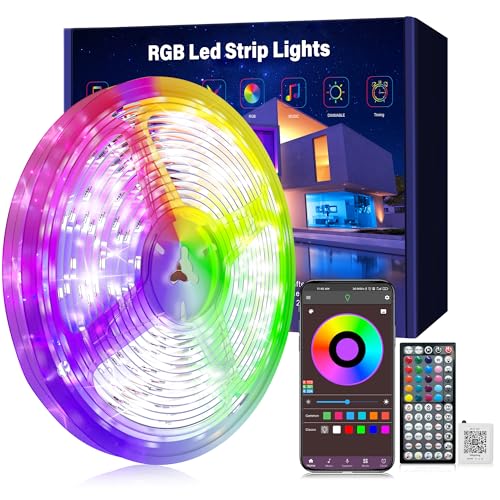 Ledagic Led Lights for Bedroom 100ft (1 Rolls of 100ft) Music Sync Color Changing Led Strip Lights with 60 Key Remote and ...