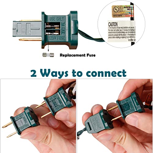 Blue Christmas Lights Indoor Outdoor, 33FT 150 Count Incandescent Mini Halloween String Lights, 120V UL Certified Green Wi...