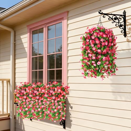 ZFProcess 2 Pack Artificial Hanging Flowers, Fake Flowers Hanging Plant Violet Flower, Artificial Faux Silk Spring Flower ...