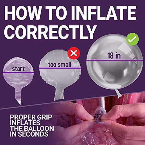 Party Led Balloons, 18 Packs Light Up Balloon Battery Included 3 Meters String Lights Inflated Size 22 Inches Clear Balloo...