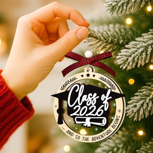 Class of 2026 Christmas Ornaments, and So The Adventure Begins Graduation Ornament, Graduation Gift for High School Colleg...