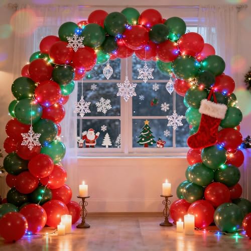 RUBFAC 129pcs Red Balloons Different Sizes 18 12 10 5 Inch for Garland Arch, Premium Latex Balloons Wedding Anniversary Ba...