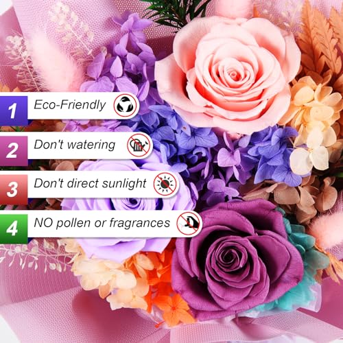 Forever Flower,Flower for Delivery,Roses Bouquet Lasting for 3 years,Birthday Flowers,Sympathy Flowers,Gifts for Her Women...
