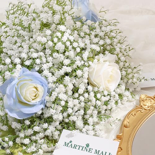 MARTINE MALL Babys Breath Artificial Flowers, 10 PCS White Baby Breath Flowers Artificial Bulk, Fake Babys Breath Gypsophi...