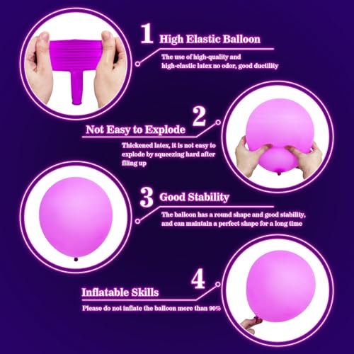 100 Pcs UV Neon Balloons, Neon Glow Party Balloons UV Black Light Balloons Glow in the Dark for Birthday Decorations Weddi...