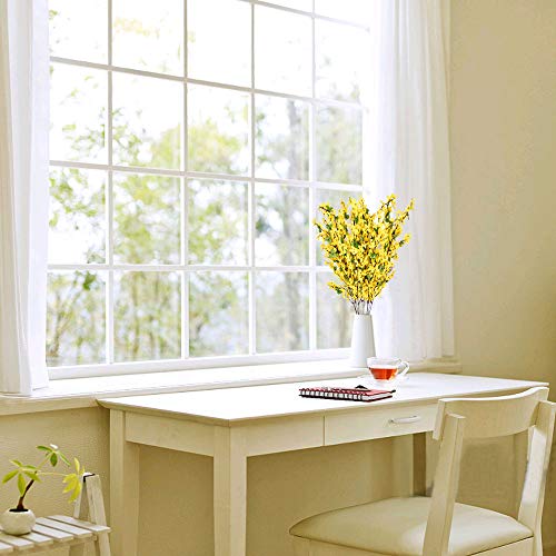 HO2NLE 6 PCS 25.5" Fake Flowers Yellow Flower Silk Artificial Forsythia Branches Long Stem Spring Flowers Artificial for D...