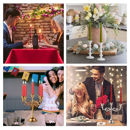 Rely+ Candlestick Holders Set of 2 Mini Stand Dinning Table Centerpiece Candle Holders Taper Candlesticks Holders Decor Ho...