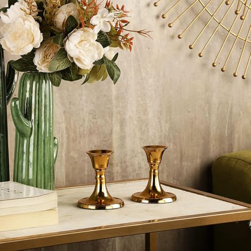 Rely+ Candlestick Holders Set of 2 Mini Stand Dinning Table Centerpiece Candle Holders Taper Candlesticks Holders Decor Ho...