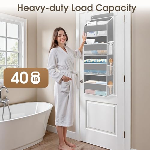 SpaceHacks 1 Pack Over The Door Organizer, Hanging Storage Organizer with Clear Window, 40lb Ultra Sturdy Large Capacity R...