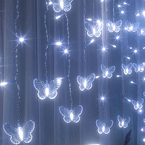 StarryMine Curtain Butterfly String Light 20Ft 120LED Window USB Fairy Lights 24 Butterfly 8 Modes with Remote Control for...