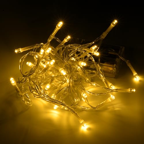 Karlling Battery Operated Christmas Lights,8 Flashing Mode 13 ft Short Clear Wire Led Fairy Light String with Timer for Sm...