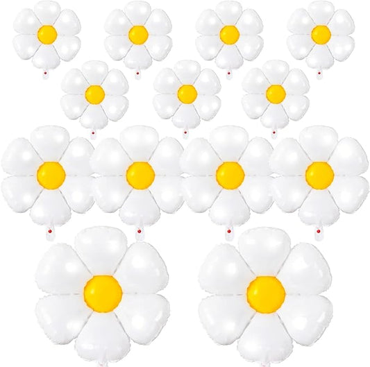 Daisy Balloons- 14Pcs Daisy Flower Foil Balloons for One or Two Groovy Party Decorations Girls Daisy Themed Birthday Party...