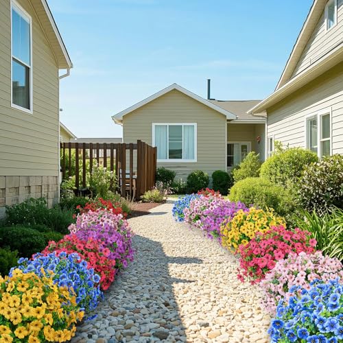 Ouddy Decor 24 Bundles Artificial Flowers for Outdoors Fake Silk Flowers UV Resistant Faux Plastic Plants for Spring Summe...