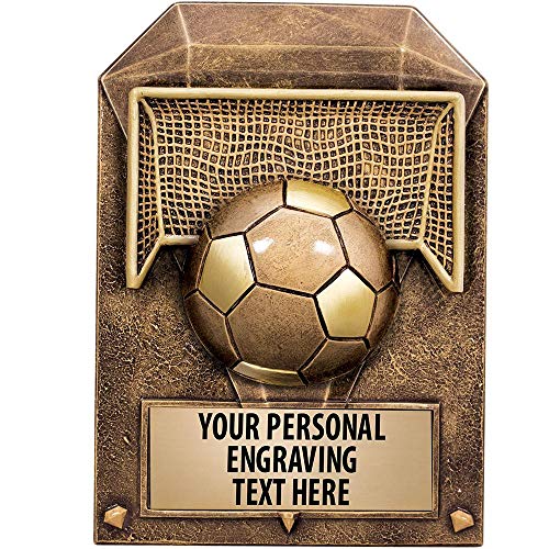 Crown Awards 6.25" Soccer Diamond Series Sculpture, Custom Resin Soccer Trophies with Personal Engraving