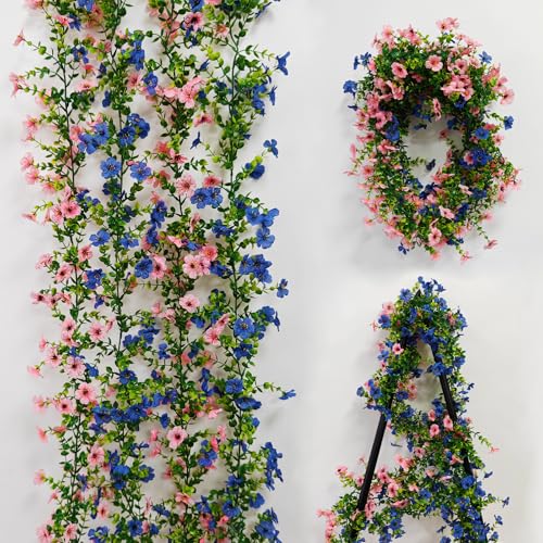 Dronside 4 Pack 6ft Lifelike Artificial Flower Vines, UV & Fade Resistant Fake Hanging Flower Garlands – Perfect for Weddi...