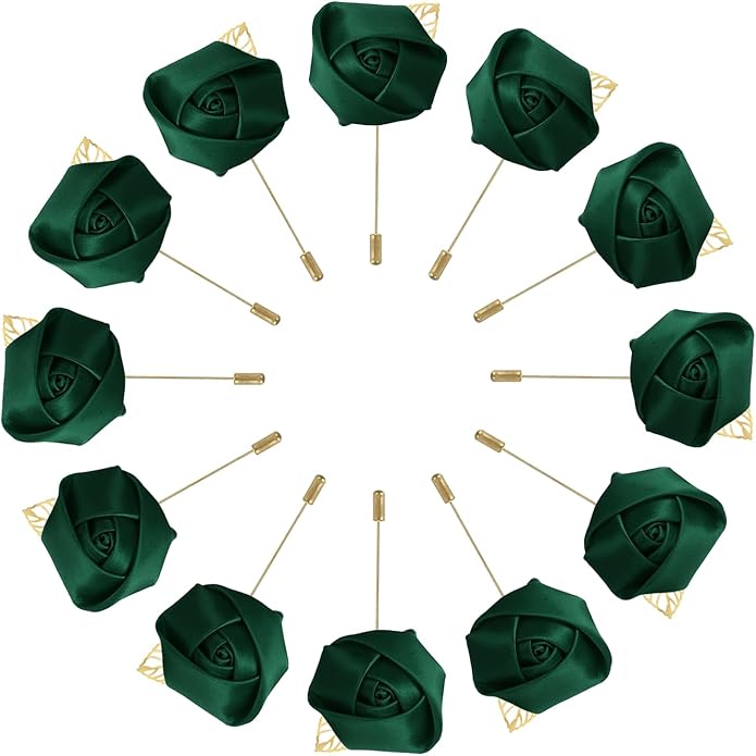 MECCANIXITY Groom Boutonnieres Rose Boutonnieres Pins for Men Wedding Ceremony Anniversary Formal Dinner Party