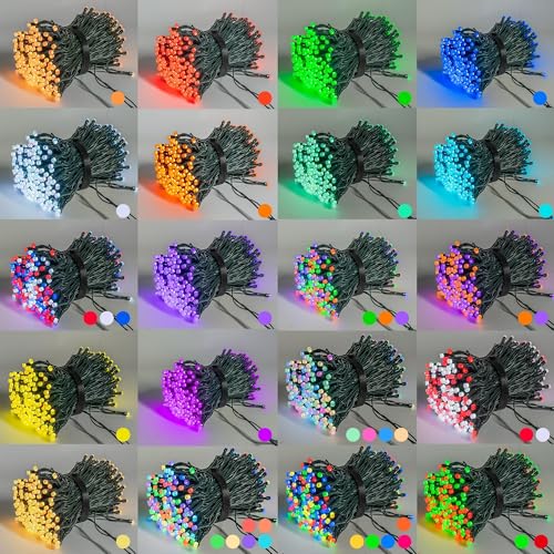 Dazzle Bright Smart Christmas String Lights, 98FT 300 LED RGB Color Changing String Lights with Remote & App Controlled, H...