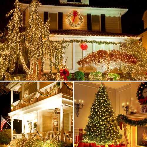 Green Convenience 33ft 100 LED String Lights,Battery Christmas Music Light Waterproof,Motion Sensor Christmas Lights with ...