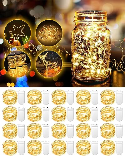 20 Pack Fairy Lights Battery Operated, 3.3ft 20 LED Mini String Lights Twinkle Lights Copper Wire Firefly Starry Lights fo...