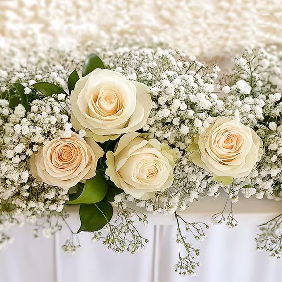 Oulores 100PC Baby Breath Artificial Flowers - Babies Breath Flowers Artificial Bulk Faux Flowers Bouquet White Flores Rea...