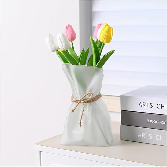 Kaitnax Glass Vases Irregular Shaped Flower Vase Art Decorative Flower Vase for Wedding, Dinning, Bookshelf, Home Decorati...