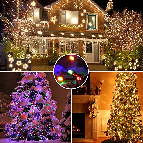 Brizled Christmas Lights, 65.67ft 200 LED Color Changing Tree Lights 11-Function Warm White & Multicolored Christmas Light...