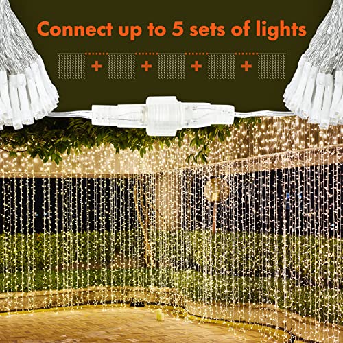Twinkle Star 300 LED Curtain String Lights, 8 Modes Plug in Fairy Lights for Bedroom,Wedding,Party,Birthday, Hanging Twink...