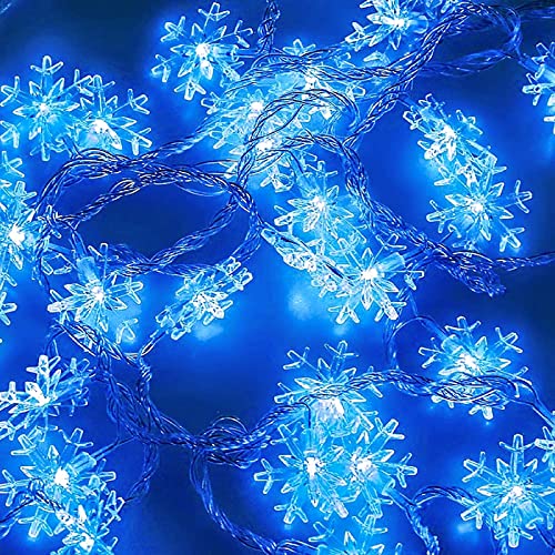 DomeStar Christmas Snowflake String Lights,9.8Ft 20 LED Battery Powered Christmas Fairy Lights Hanging Decor for Xmas Tree...