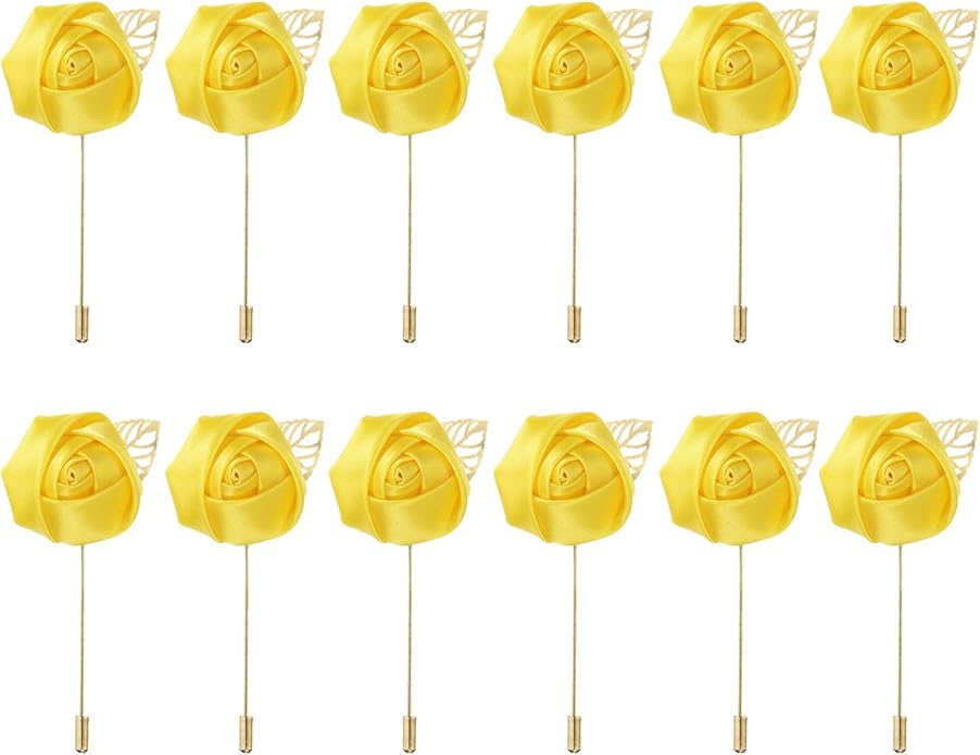 MECCANIXITY Groom Boutonnieres Rose Boutonnieres Pins for Men Wedding Ceremony Anniversary Formal Dinner Party Suit Decora...