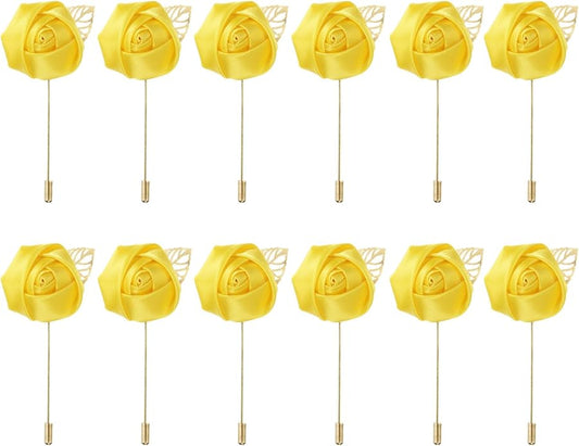 MECCANIXITY Groom Boutonnieres Rose Boutonnieres Pins for Men Wedding Ceremony Anniversary Formal Dinner Party Suit Decora...