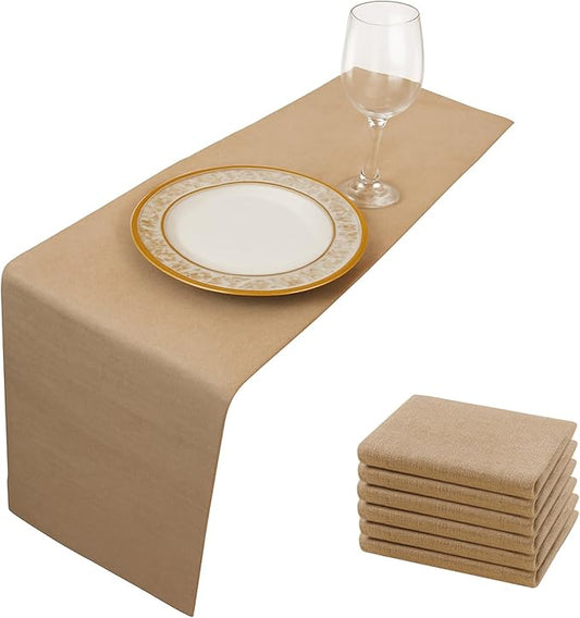 6 Pack Burlap Table Runners 12x108 Inch - Natural Jute Rustic Farmhouse Table Runner Decor for Western Wedding, Farmhouse ...