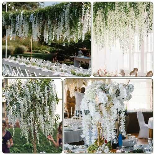Alotiki Wisteria Hanging Flowers,Fake Hanging Flowers,Wisteria artificiales Garland for Home Wedding Arch Floral Party Gar...