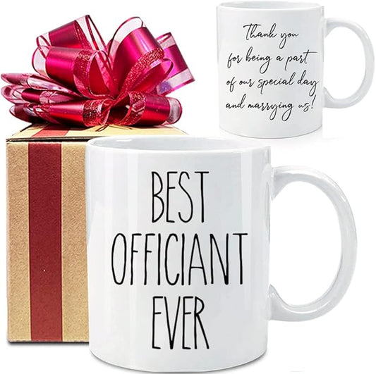 Dnuiyses Wedding Officiant Mug, Funny Wedding Registry Mugs, Best Officiants Ever Gift from Couple, Bride Groom Thank You ...