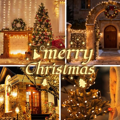 LetsFunny Outdoor Christmas Lights with 8 Modes, 300 LED 108 FT Connectable Waterproof, Twinkle Fairy String Light for Xma...